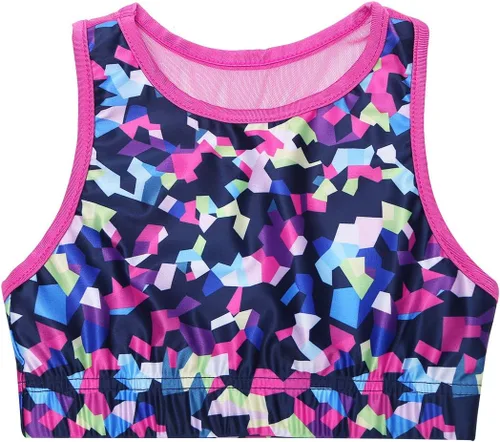Vista 15 de JEATHA Conjunto de camiseta sin mangas con pantalones para niñas y niñas, para gimnasia, yoga, entrenamiento, ropa deportiva
