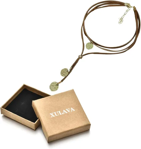 Vista 5 de XULAVA Boho Choker Necklaces for Women,Black Brown Suede Layered Necklace for Women Teen Girls Boho Jewelry Long Necklaces Birthday Gifts for Her