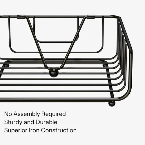 Vista 5 de Paquete de 2 servilleteros para mesa con brazo pesado, servilleteros planos de metal para servilletas de papel, dispensador de servilletas al aire