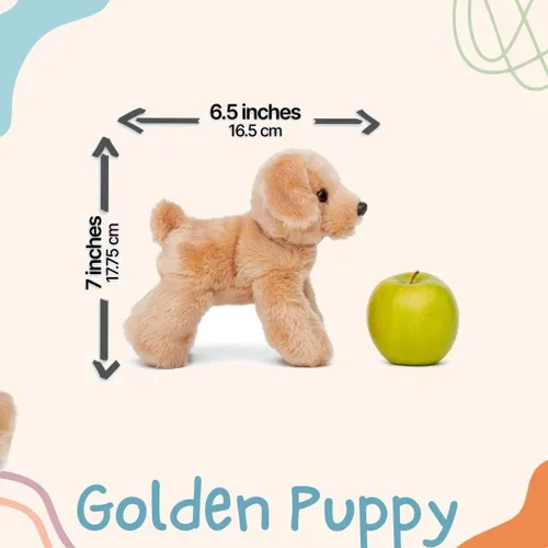 Vista 4 de Jolitee Golden Retriever - Peluche de perro bronceado, suave y abrazable para perro, 6.5 x 7 pulgadas