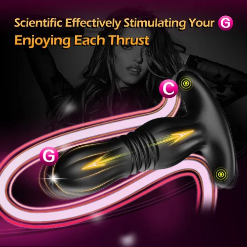 Vista 4 de Vibrador de juguete de enchufe anal vibrador de empuje más rápido de la historia, estimulador de masaje de próstata ZCSOUYA, entrenador