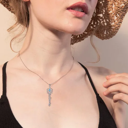 Vista 3 de Collar con colgante de plata esterlina S925 para enfermeramédicopolicíaprofesoryogas para mujer, regalo de joyería de graduación para el día