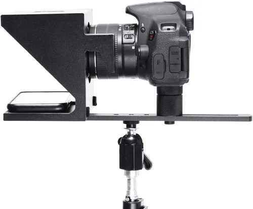 Vista 5 de El teleprompter personal compacto original para producción de video. No requiere estudio. Perfecto para réflex digital, cámaras web y cámaras