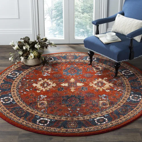 Vista 15 de SAFAVIEH Vintage Hamadan Collection - Alfombra de área de 2 pies 3 pulgadas x 4 pies, naranja y azul, diseño tradicional persa, no desprende pelusa