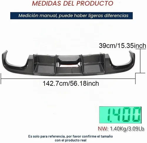 Vista 4 de Difusor de parachoques trasero de fibra de carbono para Audi S4 B8 2008-2012 Cubierta de parachoques trasero de borde inferior Protector de cenefa
