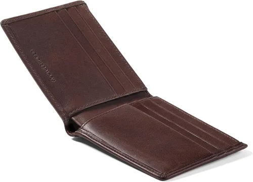 Vista 4 de Leatherology Cartera Bifold Delgada para Hombres Cartera Delgada de Bolsillo Frontal con 6 Ranuras para Tarjetas, Compartimento para Billetes y 2