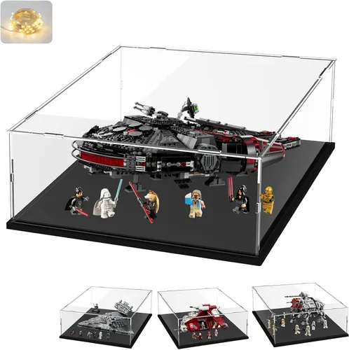 Vista 11 de Vitrina de acrílico transparente engrosada para coleccionables de Lego 75328 75976 Minifigure, caja transparente de autoensamblaje a prueba de polvo