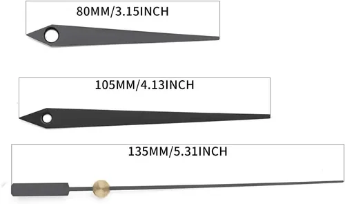 Vista 3 de 0.72inch Long Shaft Quartz Clock Movement Wall Clock Kit de reparación (negro)
