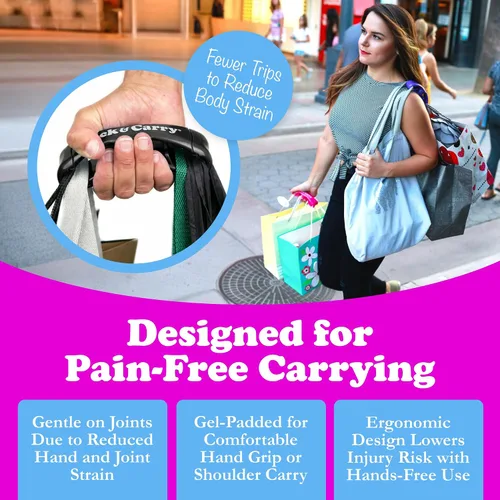 Vista 4 de Click & Carry Almacenamiento y organización de la cocina, organizador de bolsas de plástico y soporte para compras fáciles, Shark Tank, asa