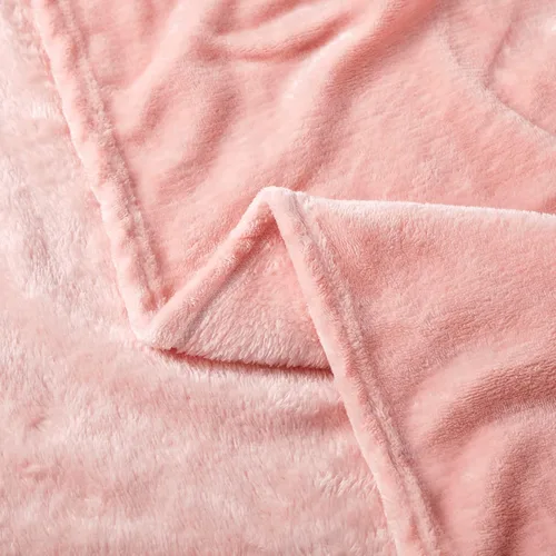 Vista 7 de Homiest Manta de forro polar con flecos, suave y acogedora manta de franela rosa claro, manta decorativa ligera para sofá, cama, silla para todas