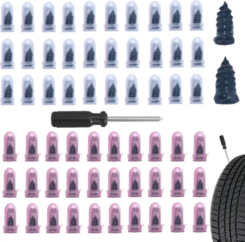 Vista 8 de Kit de uñas de goma para reparación de neumáticos, kit de reparación rápida de tapones de tornillo de neumáticos, alicates de enchufe de parche