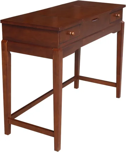Vista 3 de International Concepts - Mesa de tocador con banco de tocador Esspresso