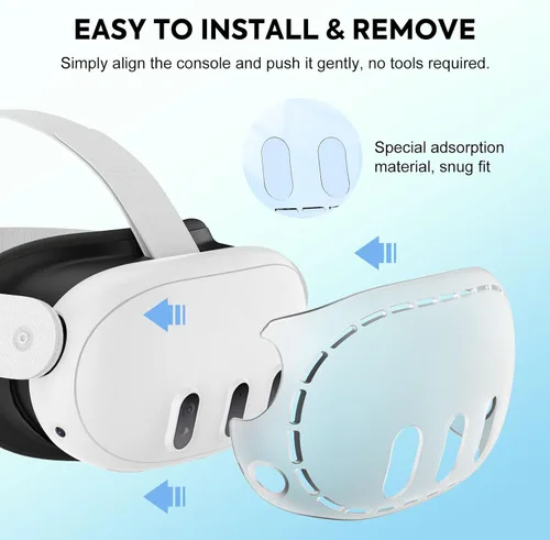 Vista 6 de MoKo VR Accessories for Meta Quest 3, VR Headset Protective Shell Cover for Oculus Quest 3 Included VR Shell Cover and 6-Pack Lens Tempered Glass