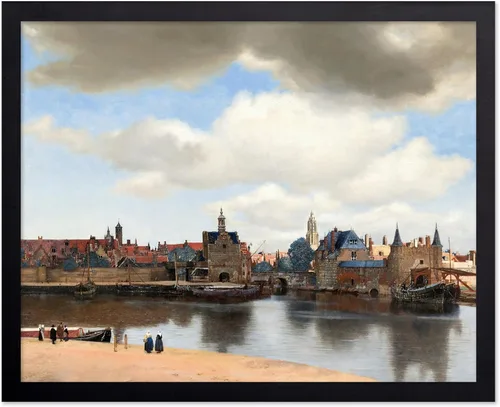 Vista 49 de Poster Master Póster vintage Johannes Vermeer – Impresión de pintura de vista retro de Delft – Vista del arte de Delft – Regalo para hombres