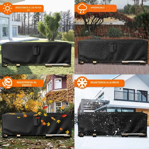 Vista 7 de Ruimoy Fundas para muebles de patio, funda impermeable para muebles de exterior, uso general, fundas para mesa exterior y silla, resistentes 600D
