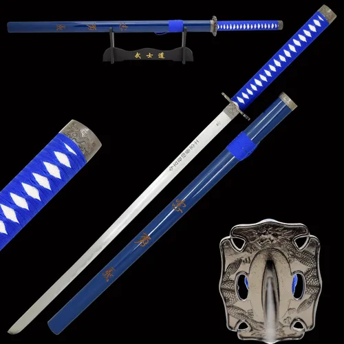 Vista 20 de Snake Eye Tactical Espada samurái katana de dos tonos con soporte de espada gratis