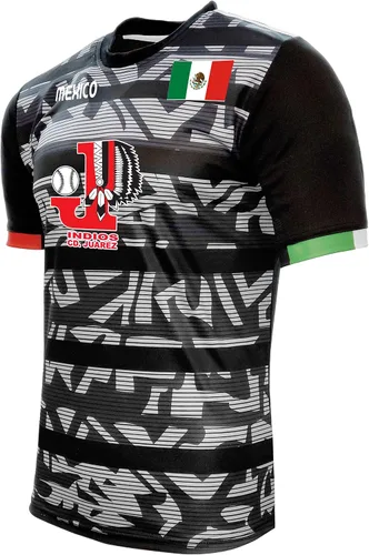 Vista 2 de Jersey México Indios Ciudad Juarez 100% poliéster NegroGris_Fabricado en México