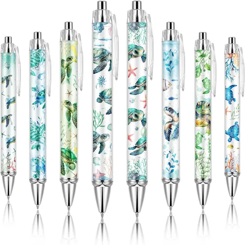 Vista 22 de Ireer 8 bolígrafos de bola para mujeres 1.00 mm de tinta negra lindos y elegantes, bolígrafos de punta fina de escritura suave para estudiantes