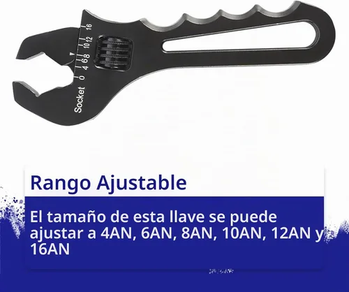 Vista 4 de AN3-16AN - Juego de herramientas de llave de montaje de aluminio ajustable para un extremo adaptador de montaje de manguera, color negro
