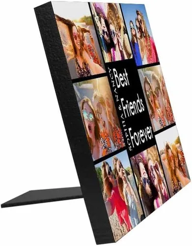 Vista 3 de M YESCUSTOM Marco de fotos personalizado con texto de amigos, marco de fotos de amistad para mejores amigos, panel de fotos Fover con pantalla