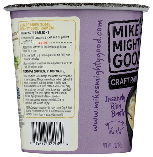 Vista 6 de MIKES MIGHTY GOOD - Taza de ramen Tonkotsu orgánico, cerdo, 1.7 onzas