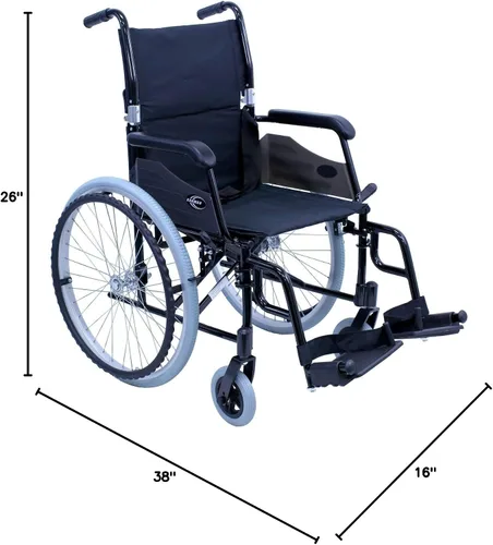 Vista 6 de Silla de ruedas ultraligera de Karman de 24 lbs. LT-980. Color negro. 24 libras