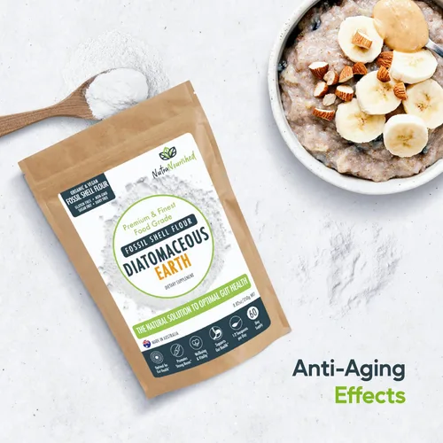 Vista 3 de Polvo de harina de concha fósil para desintoxicación, salud digestiva y bienestar natural - Suplemento mineral orgánico y rico en sílice. 8.82 oz