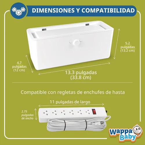 Vista 6 de Caja de Cubierta para Regleta de Alimentación - Efectivamente Protege la Regleta de Alimentación para Bebés con Doble Candado Patentado. Cómodas