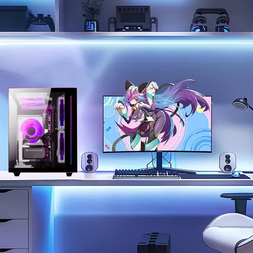 Vista 4 de suevery Prebuilt Desktop Computer Gaming PC Negro PC Memoria DDR4 16G, SSD 512G, AMD Ryzen5 6Cores 3.6G hasta 4.1G, tarjeta gráfica Radeon 4G