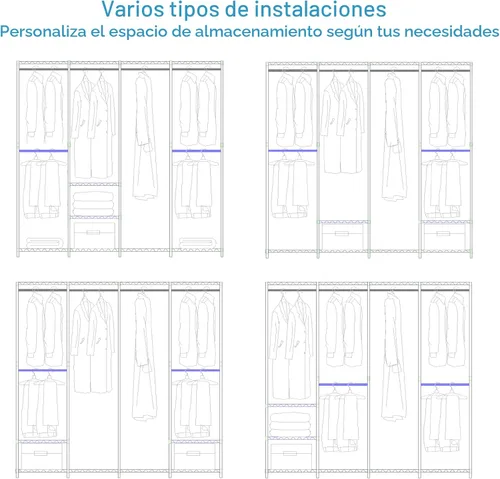 Vista 5 de VIPEK V40 Perchero de Ropa Mediano de Servicio Pesado Perchero de Ropa para Colgar Ropa, Percheros de Ropa Multifuncionales para Dormitorio