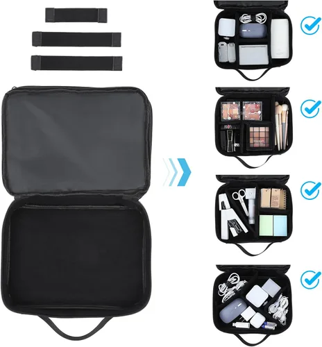 Vista 6 de aceyoon Organizador de artículos electrónicos, estuche de viaje impermeable para accesorios electrónicos, organizador de cables de viaje de 3 capas