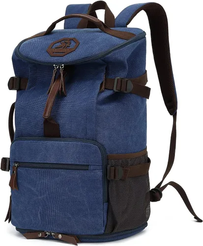Vista 14 de Kalesi Mochila Bolsa de Lona para Gimnasio 4 Vías Impermeable con Compartimento para Zapatos para Viaje Deporte Senderismo Laptop, 02-Negro