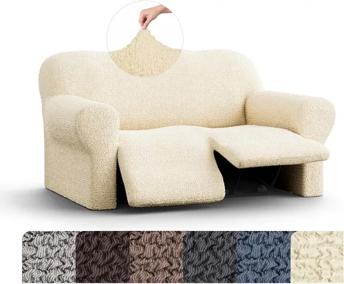 Vista 12 de PAULATO BY GA.I.CO. Mille Righe Collection funda para sofá reclinable, funda de tela de poliéster suave, 1 pieza, elástica, ajustable, protección
