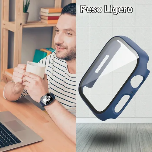 Vista 5 de Paquete de 6 fundas para Apple Watch de 1.575 pulgadas SE 6/5/4 con protector de pantalla Hard PC cover with HD highly responsive touch tempered