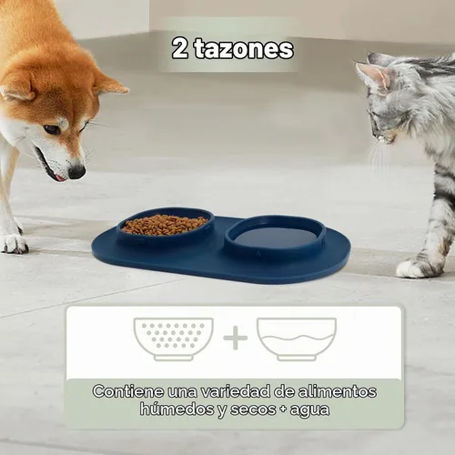 Vista 6 de Cuencos de comida para perros, cuencos para mascotas y cuencos de agua para perros con antiderrames y antideslizantes, cuencos alimentadores