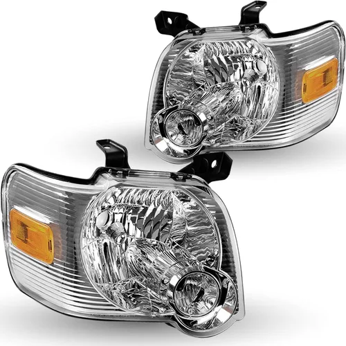 Vista 9 de Conjunto de faros delanteros TUSDAR para Ford Explorer 06-10 Carcasa negra con reflector ámbar