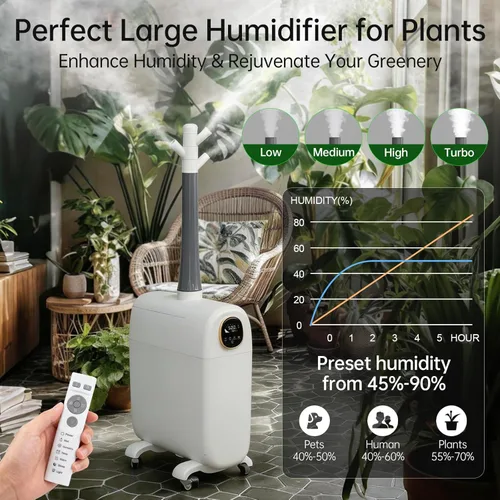 Vista 4 de Lacidoll Humidificador de habitación grande, 6.6 galones/25L Humidificadores para toda la casa para dormitorio y hogar, 3000 pies cuadrados
