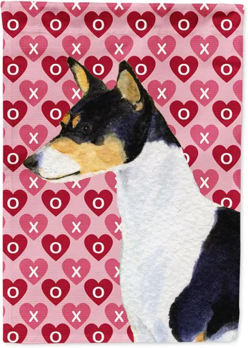 Vista 269 de Caroline's Treasures SS4484GF Bandera de jardín con diseño de bulldog inglés y corazones para el Día de San Valentín, bandera decorativa para patio