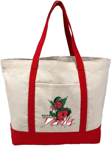 Vista 288 de Campus Lab Bolsa de lona con logotipo primario colegiado con bolsillo externo, bolsa de hombro reutilizable para ir de compras, playa Águilas A&m