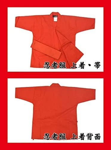Vista 5 de Halloween Niños Ninja UniformeArte Marcial Traje NegroRojo