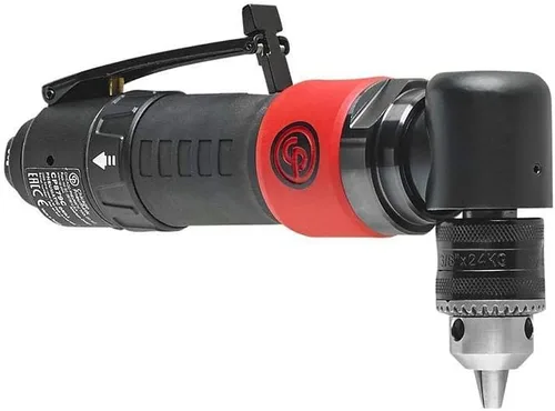 Vista 2 de Chicago Pneumatic CP879C - Taladro de potencia neumática, 3/8 de pulgada (0.394 in), mandril con llave, mango angular, 0.35 HP / 260 W, par