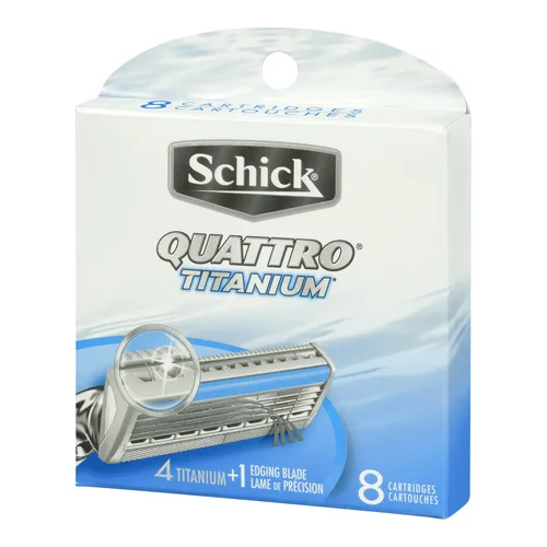 Vista 3 de Schick Quattro - Recambios de cuchillas de afeitar de titanio para hombre, 8