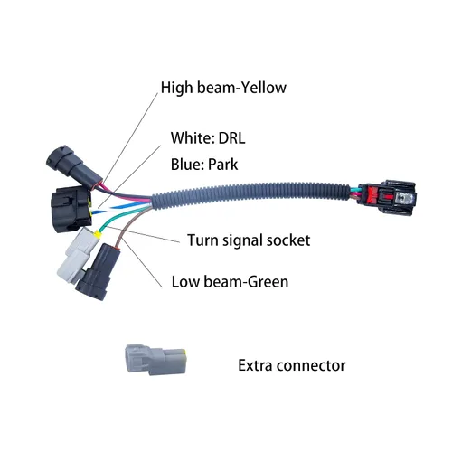 Vista 2 de Mejora de arnés de conversión de faros LED, actualización de arnés de cables de faros compatible con Toyota Tacoma 2016-2023 para usar faros LED