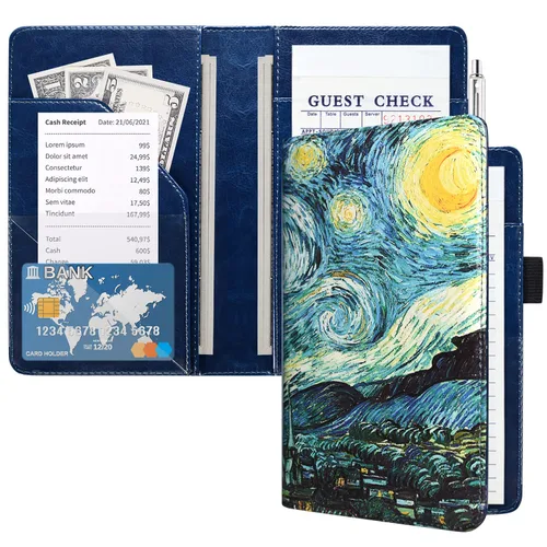 Vista 7 de ACdream - Libretas de servicio para camarera, libreta de anotación de comensales, lindo organizador de piel y cartera, para presentar la cuenta