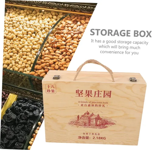 Vista 2 de EXCEART Box Wooden Storage Box Rustic Jewelry Case Wood Storage Case Trinket Case Wooden Jewelry Storage Case Wood Jewelry Case Wooden Jewelry