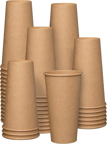 Vista 8 de GUSTO [10 onzas – 100 vasos de papel kraft desechables, tazas de café caliente marrón sin blanquear – tazas ecológicas (paquete anteriormente cómodo)