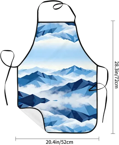Vista 6 de Delantal rosa claro con bolsillos, delantales resistentes a las gotas de agua para mujeres y hombres, delantal ideal para uso doméstico y restaurante