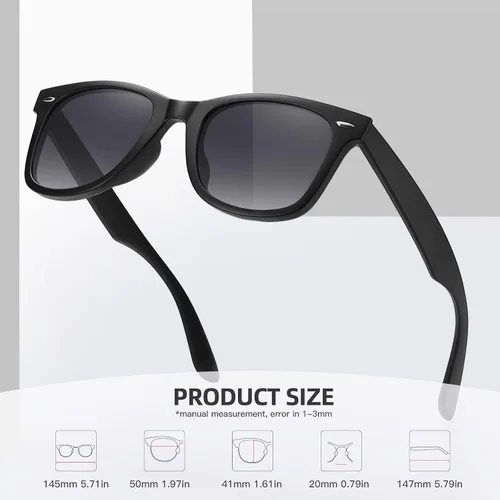 Vista 84 de MEETSUN Polarized Sunglasses for Women Men Classic Retro Square Frame Driving Sun Glasses UV Protection
