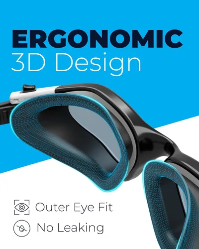Vista 6 de AqtivAqua DX - Gafas de natación con visión amplia para adultos, hombres y mujeres, antiempañamiento y sin fugas