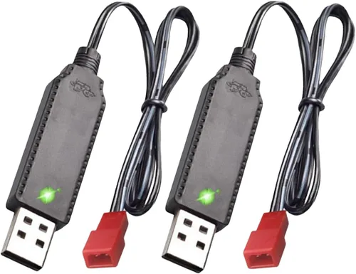 Vista 7 de Cable de carga USB de 3.7 V con enchufe JST compatible con helicóptero de avión RC/Sky Viper Drone/RC Car Toys Accesorios para batería Lipo